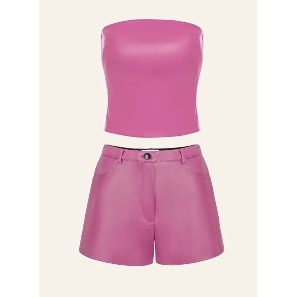 Cult Naked Killa Pink Vegan Leather Shorts Biker